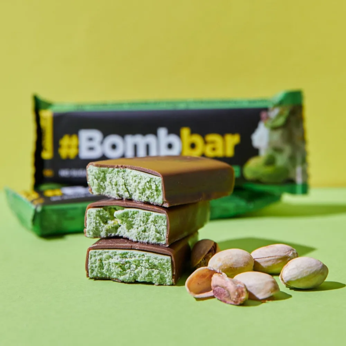 Bombbar პროტეინის ფილები შოკოლადში შაქრის გარეშე ფისტა