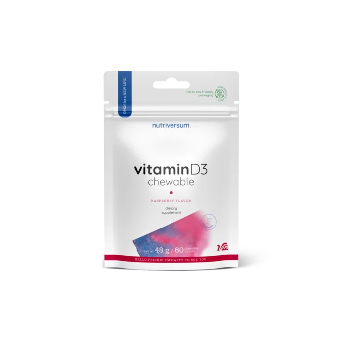 Nutriversumსაღეჭი ვიტამინი D3 60 ტაბლეტი
