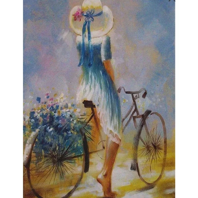 Картина по номерам &quot;Девушка на велосипеде&quot;