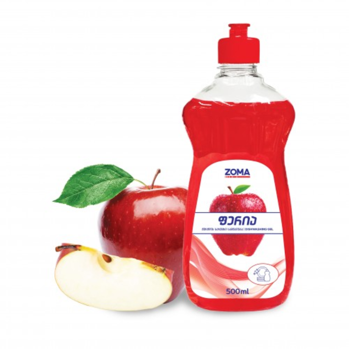 ჭურჭლის სარეცხი საშუალება, Zoma ფერია წითელი ვაშლი, 500 მლ. -  zoma5501