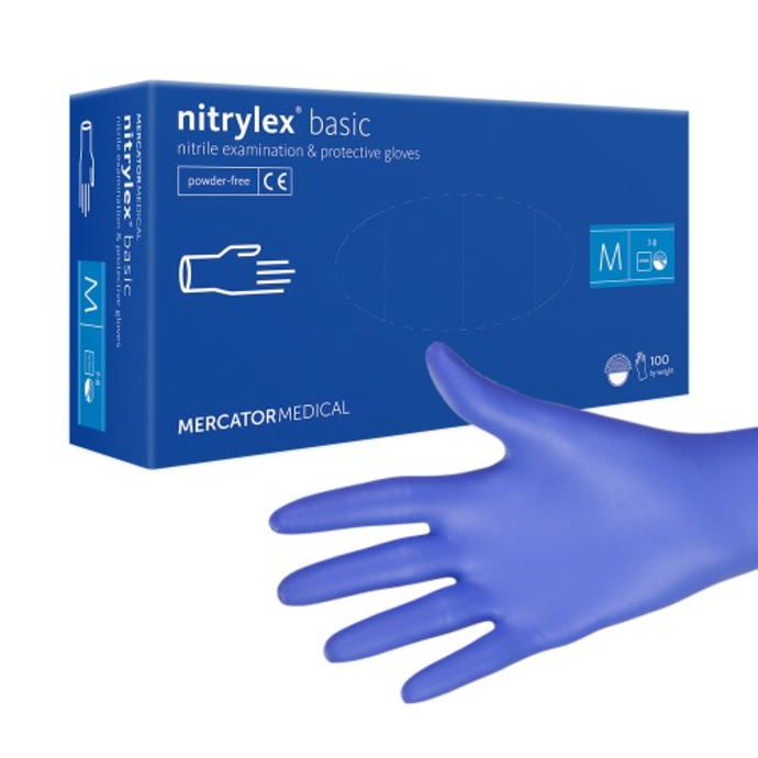 Nitrilex Basic M 100ც, ხელთათმანი სამედიცინო, ნიტრილის