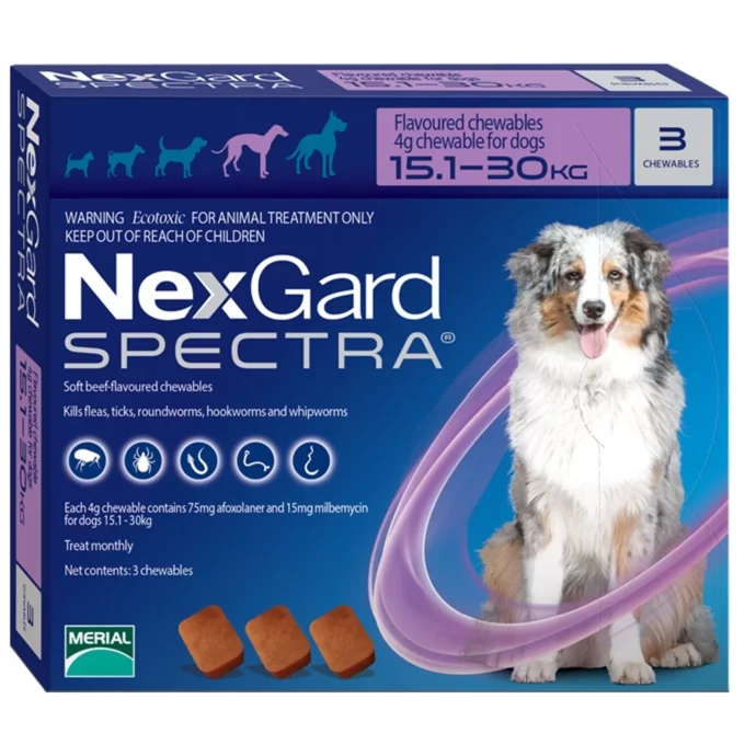 Nexgarde spectra რწყილისა და ტკიპის ტაბლეტები