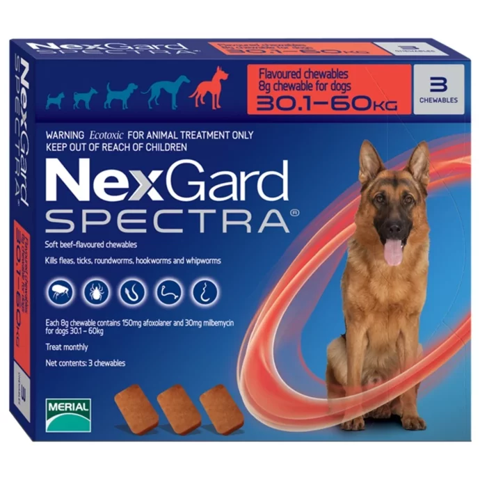 Nexgarde spectra რწყილისა და ტკიპის ტაბლეტები
