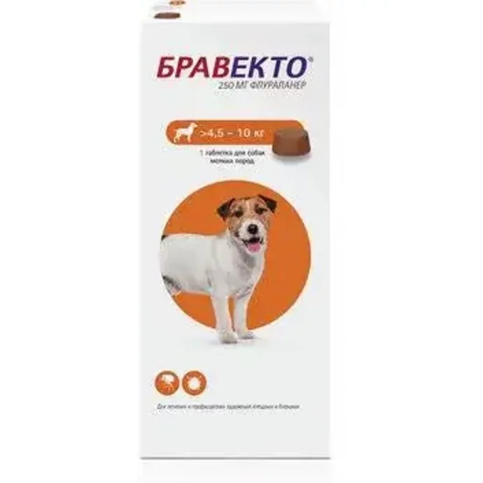 Bravecto საღეჭი ტაბლეტი ძაღლების დასაცავად ტკიპებისა და რწყილებისგან