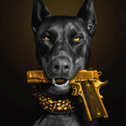 Diamond mosaic on a stretcher "Doberman"