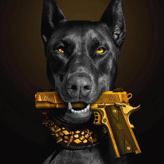 Diamond mosaic on a stretcher "Doberman"