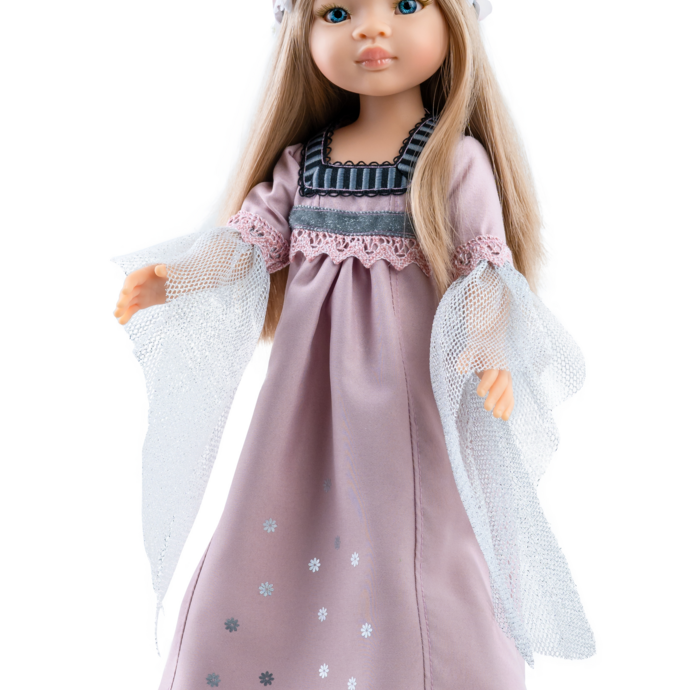 Кукла Маника в длинном лиловом платье