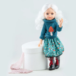 Doll Cecile in a fly agaric sweater, articulated