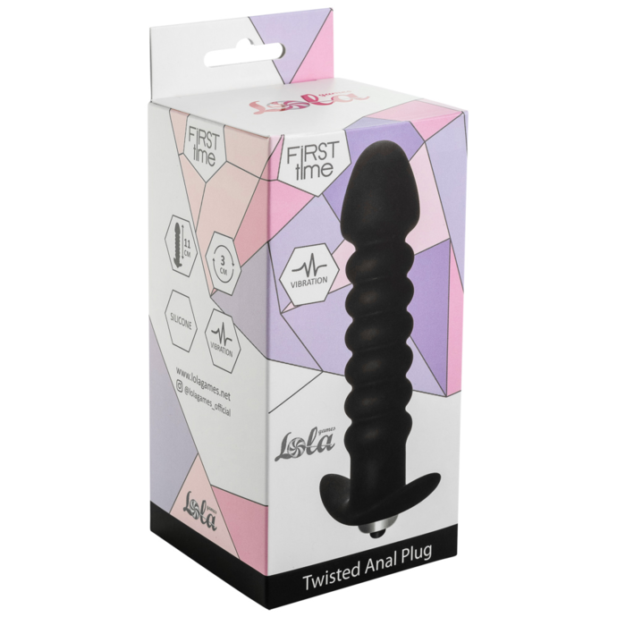 Twisted Vibrating Anal Plug black