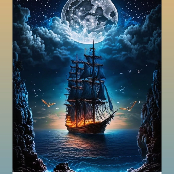 Diamond mosaic "Moon ship"