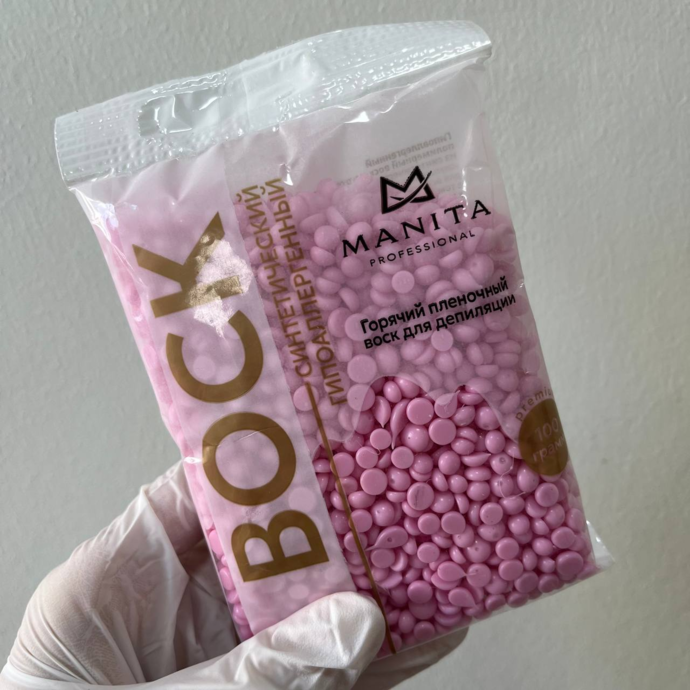 Manita professional Hot wax (synthetic) White chocolate granules 100 g (art. MP400802) - Peony granules 100 g