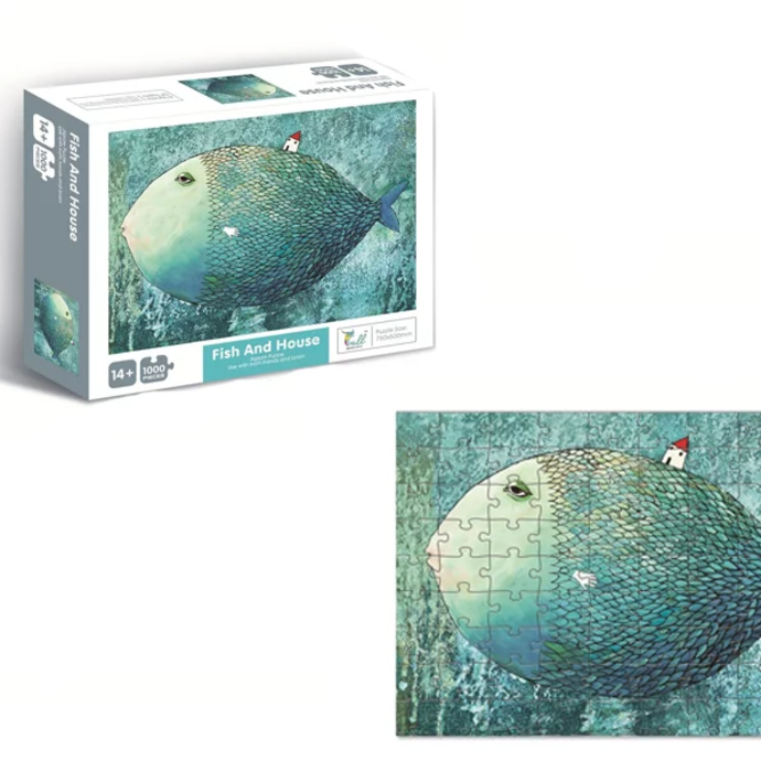1000 pcs puzzle - Fish and House