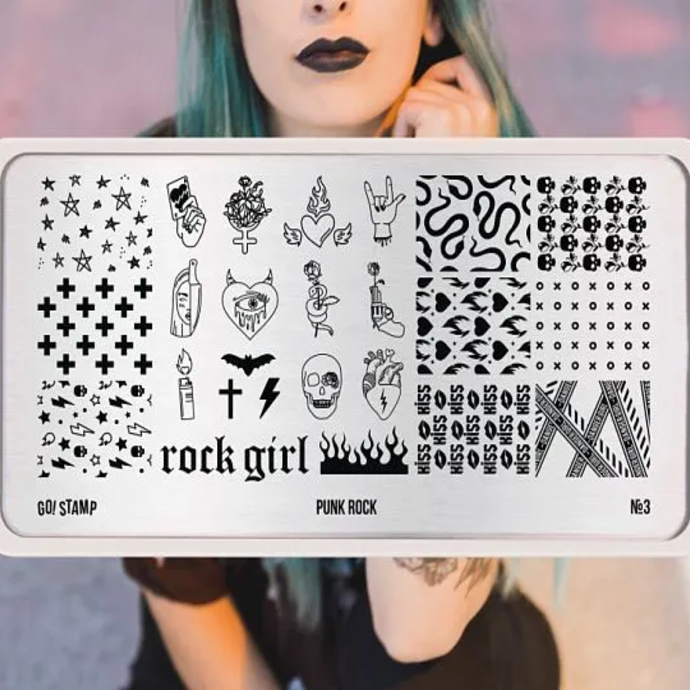 Go!Stamp! Пластина для стемпинга - №3 Punk rock