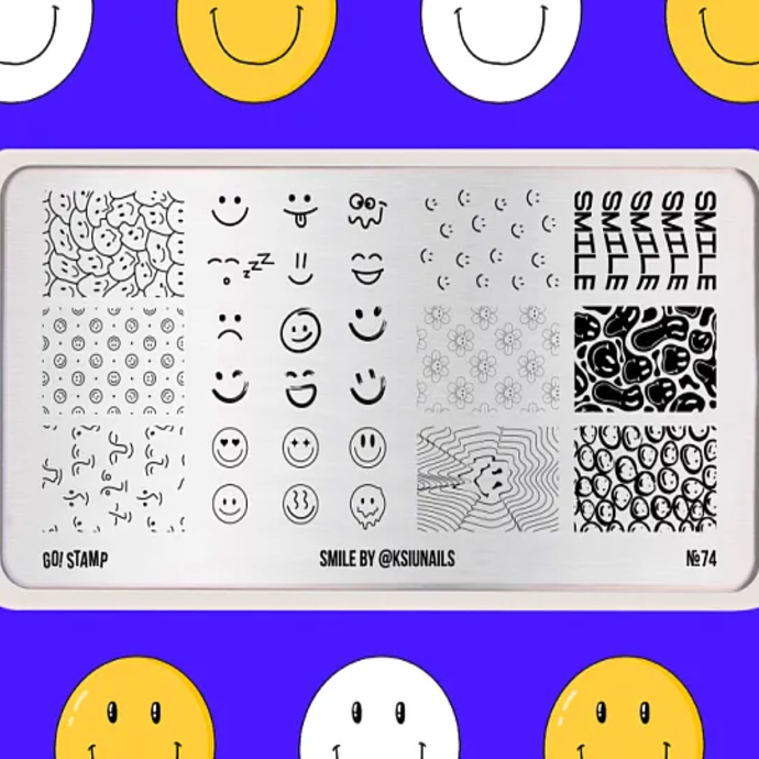 Go!Stamp! Пластина для стемпинга - №74 Smile by @ksiunails