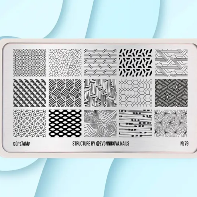 Go!Stamp! Пластина для стемпинга - №79 Structure by @zvonnikova.nails
