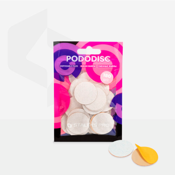 Staleks Pododisc PDF-25-180w გრიტი (50 ც) პედიკურის დისკის ერთჯერადი ფაილები