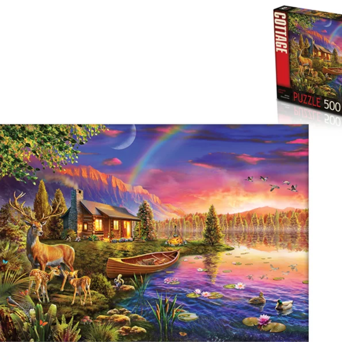 500 Pcs Puzzle - Lakeside Cabin