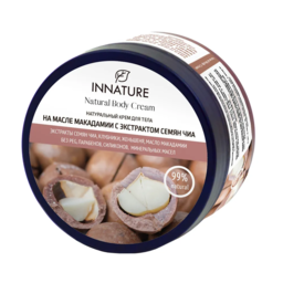 Innature Body Cream with Macadamia Oil and Chia Seed Extract.