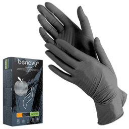 Nitrile gloves benovy black xs 50 pairs/pack. (3.5 gr.)