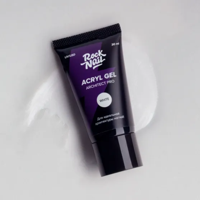 Rocknail Acrygel - Architect PRO White, 30 ml.