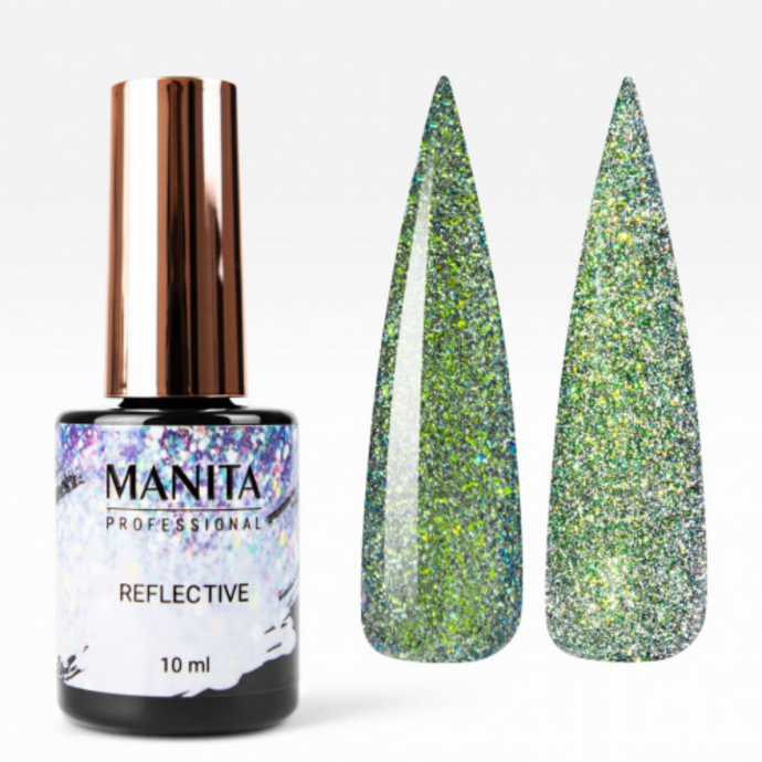 Manita professional гель лак - "multichrome reflective" светоотражающий с хлопьями юки no06 (10 мл)