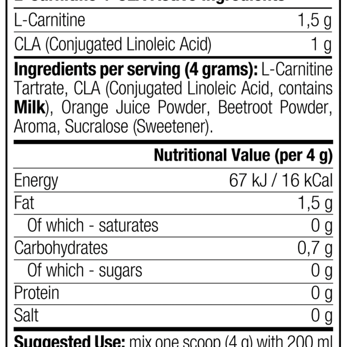 Stacker2 Europe Carnitine + CLA ცხიმისმწველი 120gr (Fruit Punch)