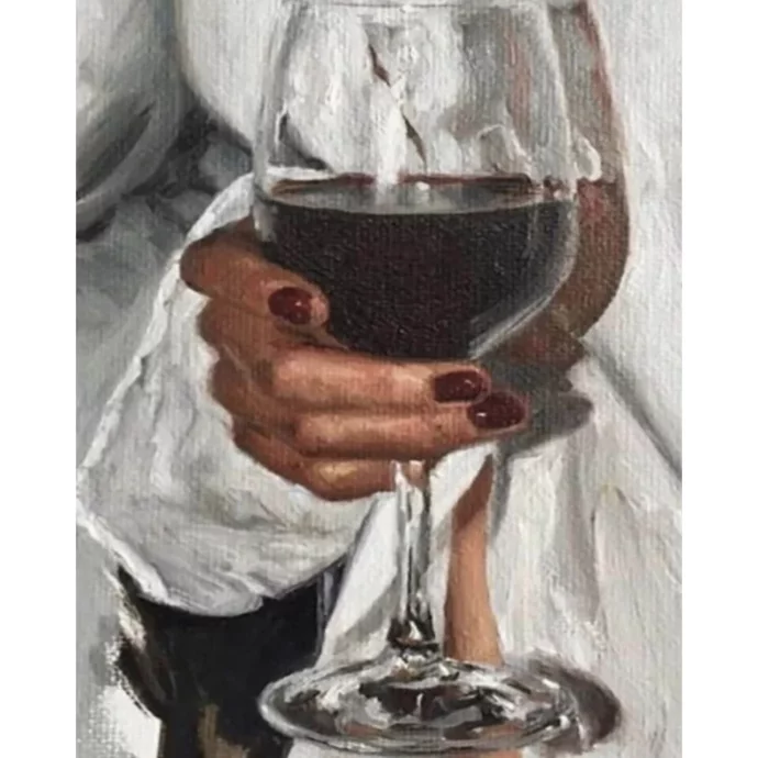 Paint by number &quot;Glass of wine&quot;