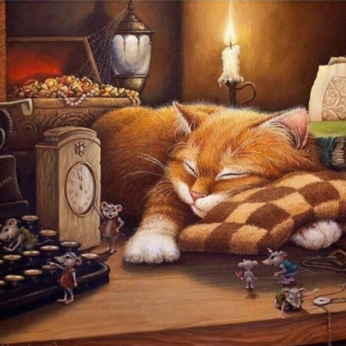 Paint by number "Sleeping cat"