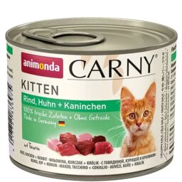 Carny kitten საქონლის ხორცი, ქათამი + კურდღელი