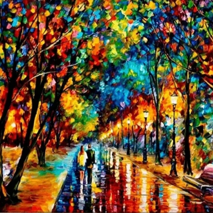 Paint by number &quot;Walk in the rain&quot;