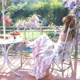 Paint by number "Girl on the veranda"