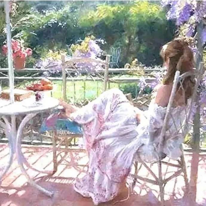 Paint by number &quot;Girl on the veranda&quot;