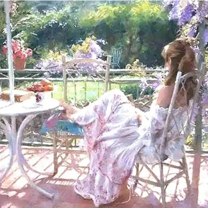 Paint by number "Girl on the veranda"