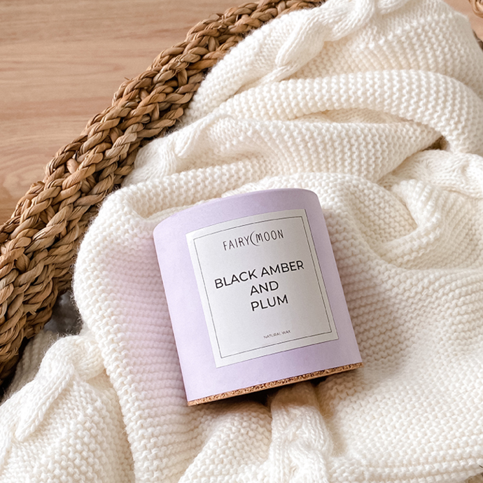 Candle Black amber and plum