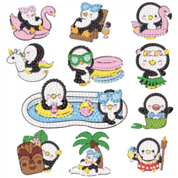 Diamond mosaic stickers "Penguins"