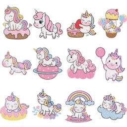 Diamond mosaic stickers "Unicorns"