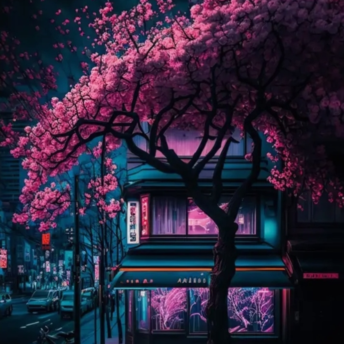 Diamond mosaic "Night Sakura"