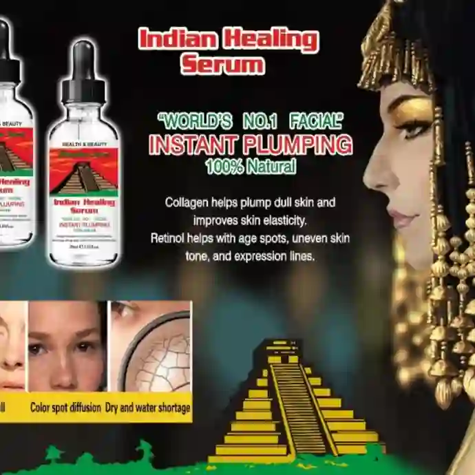 Indian healing anti-wrinkle facial serum with collagen