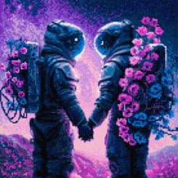 Diamond mosaic on the subframe "Love in Cosmos"