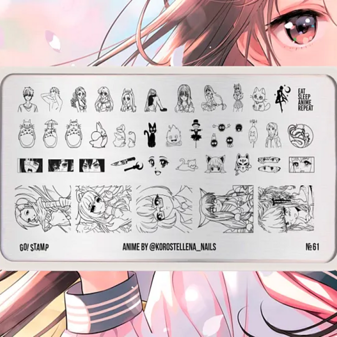 GO! STAMP Stamping plate 61 Anime - @korostellena_nails