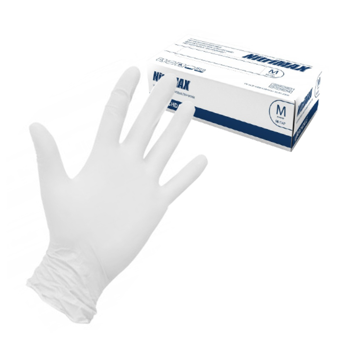 NiTRiMAX Nitrile gloves, 50 pairs pack - Size S (white)